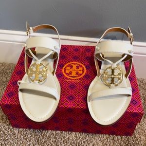 Tory Burch Miller Two Band Sandals in Bleach